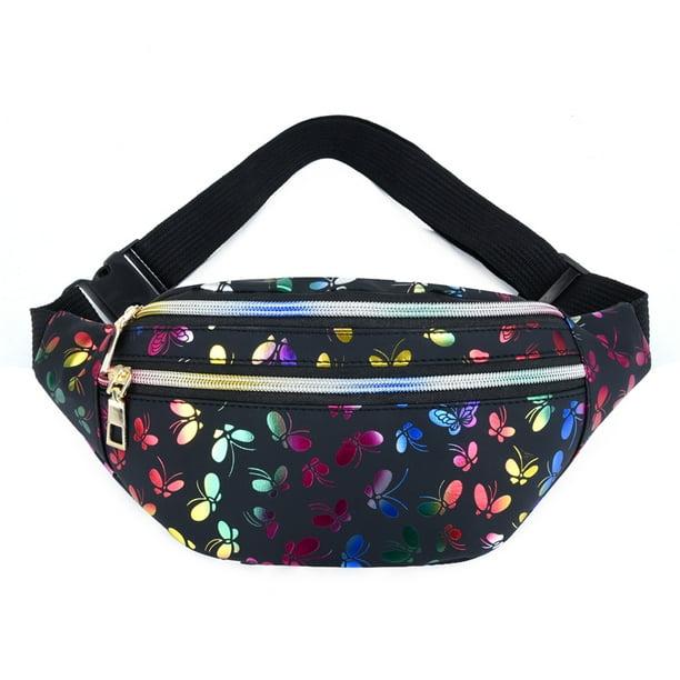 Crossbody bag Casual waist bag Adjustable strap vegan leather Small size belt bag Gift for her Waterproof canvas Quilted fabric